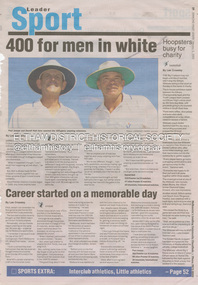 Document - Folder, Cricket, Diamond Valley News, 400 for men in white, 2 February 2005