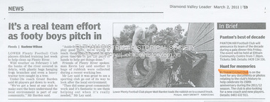 Document - Folder, Cricket, Diamond Valley Leader, Hunt for memories, 2 March 2011
