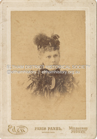 Photograph - Panel Photograph, Eden Photo Studios, Ada Ingram (nee Key), 1898