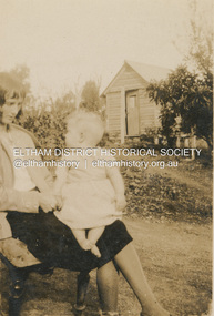 Photograph, Rita Teagle with baby at Thomas Street house, Eltham, c.1938