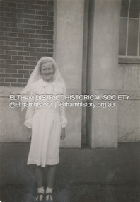 Photograph, Pam Ingram's Holy Communion, Catholic Church of St Mary, Henry Street, Eltham, c.1953