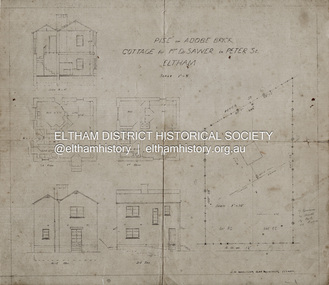 Document - Building Plan, J.M. Harcourt, 22 Peter Street, Eltham, c.1946