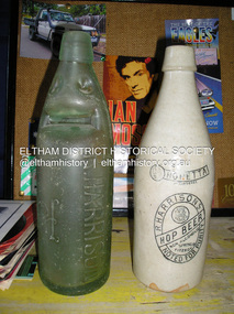 Photograph, Fay Bridge, Old bottles found at former Morrison property, Killeavey, Laughing Waters Road, Eltham, 2019