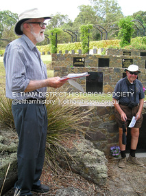Photograph, Fay Bridge, EDHS Heritage Excursion Eltham Cemetery, 5 March 2016