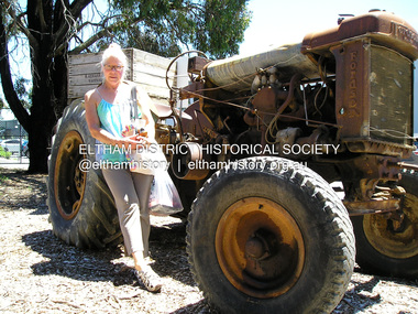 Photograph, Fay Bridge, Fay Bridge with Fordson Tractor at H.Aumann & Sons. Fruit &/or Berry Growers. 246 Tindals Rd, Warrandyte, 29 January 2018