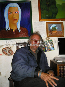 Photograph, Fay Bridge, Damien Skipper at his place residence at Montsalvat, 9 April 2018