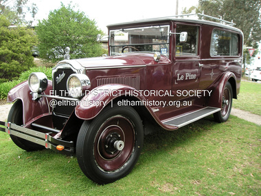 Photograph, Fay Bridge, Le Pine Funeral Home's Packard, 12 November 2018