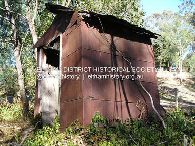 Photograph, Fay Bridge, Old outhouse constructed from recycled materials on a private property on way to St Andrews, 17 April 2019