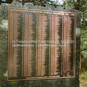 Photograph, Jim Connor, Queenstown Cemetery Burial Register 1861-1981, Queenstown Cemetery, Smiths Gully Road, St Andrews, 8 March 2023