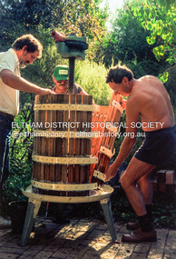 Photograph (Item) - Print, Graham Scott, Preparing For The Vintage - The Eltham Wine Guild At Work - Vintage 1988, 1988