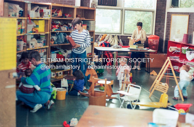 Photograph (Item) - Print, Harry Gilham, Toy Library in Action; People helping people voluntarily in Eltham, 1988