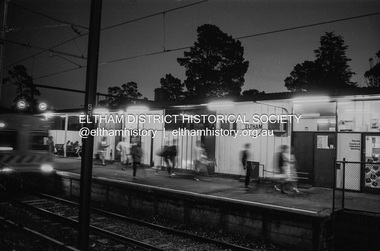 Photograph (Item) - Negative, Nick O'Brien, Eltham Railway Station at night, 1988