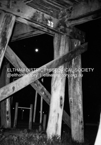 Photograph (Item) - Negative, Nick O'Brien, Eltham Trestle Bridge with full moon rising, 1988