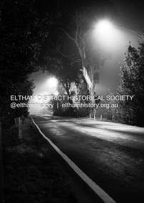 Photograph (Item) - Negative, Nick O'Brien, Main Road, Eltham at night, 1988