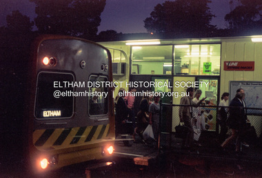 Photograph (Item) - Negative, Christina Gomilschak, Eltham Railway Station at night, 1988