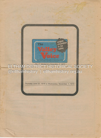 Newspaper, Valley Voice Publications, The Valley Voice, No. 71, Wednesday November 7 (FINAL EDITION), 1979
