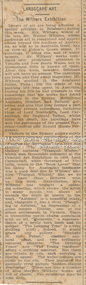 Newspaper Clipping, Landscape Art; The Withers Exhibition; The Telegraph (Brisbane, Qld), p7, December 16, 1918