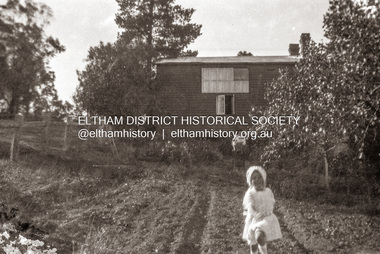 Photograph, Possibly Nancy Josephine Pitt Withers with her mother Fanny (in background) at their new home, Southernwoood, in Eltham, c.1903