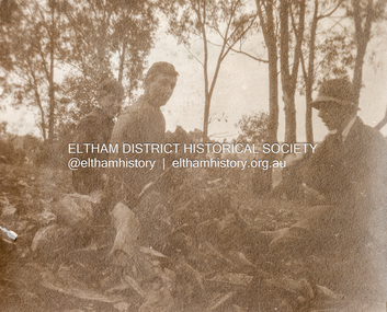 Photograph, Charles Withers and Mervyn Britain with unidentified, Eltham, c.1917