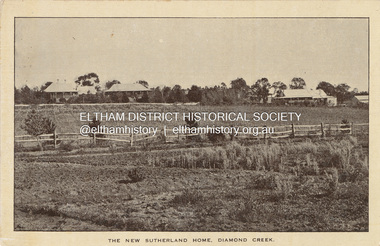 Photograph - Postcard, New Sutherland Home, 28 Drummond Street, Diamond Creek, c.1912