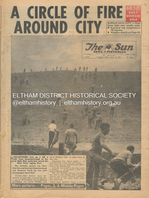 Newspaper - Newspaper articles, Sun News-Pictorial, A Circle of Fire Around City, The Sun News-Pictorial, Friday, March 12, p1, 1965