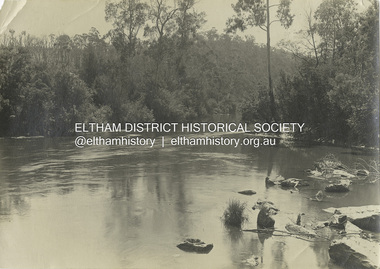 Photograph - Black and White Print, J.E. Barnes, Yarra River, Warrandyte / Eltham, c.1920