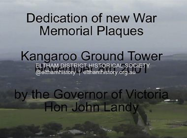 Film - Video (DVD), Eltham District Historical Society Inc. et al, Rededication Ceremony, Shire of Eltham War Memorial, Kangaroo Ground, 8 November 2001