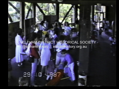 Film - Video (VHS), Eltham Shire Council, Eltham Shire Council - Children's Function - Eltham Community Centre, 66 Susan Street - Building Mud Brick Cubby House (Series 69, Item 3), 29 Oct 1987