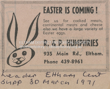 Document - Property Binder, 935 Main Road, Eltham, 1971