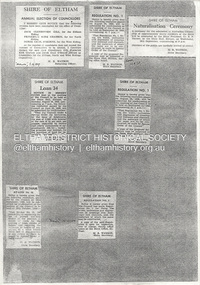 Document - Series Listing, Shire of Eltham, Series 74: Shire of Eltham - Newsclippings Folders; Vol. 1, Sept 1959 - Aug 1969