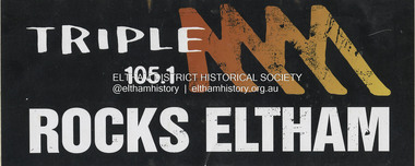 Memorabilia - Bumper Sticker, Triple M 105.1 Rocks Eltham, c.2010