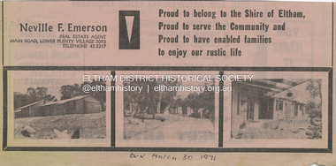 Document - Property Binder, 101 Main Road, Lower Plenty, 1971