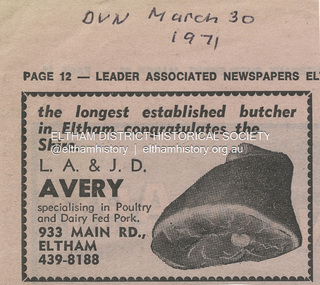Document - Property Binder, 933 Main Road, Eltham, 1971