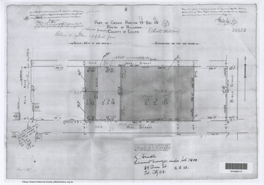 Document - Photocopy, Survey Field Notes of Part of Crown Portion 12, Section 4 at Eltham, Parish of Nillumbik, County of Evelyn, 12 August 1910