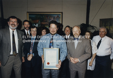 Photograph - Colour Print, Shire of Eltham, Rodney Roschellor, CEO, Shire of Eltham with the last Councillors of the Shire of Eltham, October 1994