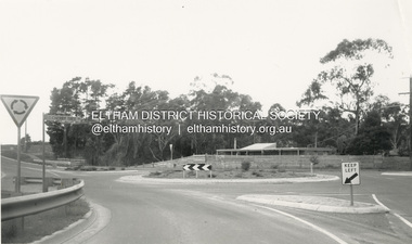 Photograph - Black and White Print, Intersection of Cherry Tree Road and Heidelberg-Kinglake Road, Hurstbridge, c.1988