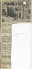 Newspaper - Newspaper article, Castle for sale, 7 October 1977