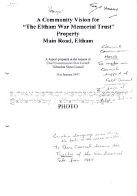 Folder, Eltham Town Focus Group, 1996-1997