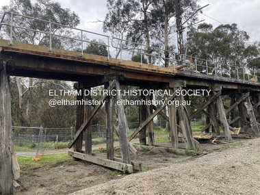 Photograph - Digital Photograph, Metro Trains, Maintenance works, Eltham Railway Trestle Bridge, October 2022
