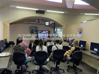 Photograph - Digital Photograph, Yarra Plenty Regional Library, Presentation to Gordon TAFE students by Jim Connor, President, Eltham District Historical Society at Eltham Library, 4 March 2022