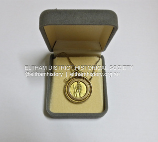 Photograph - Medal, Jim Connor, Welcome Home Medal awarded to Spr. W. H. Orford by Shire of Eltham Welcome Home Committee, 22 April 2014