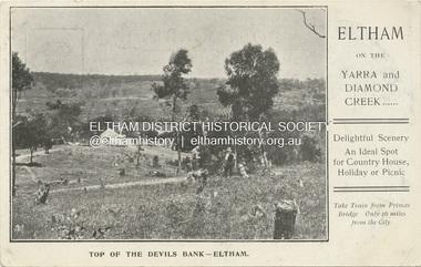 Postcard - Photograph postcard, Top of the Devils Bank - Eltham, 23 July 1907
