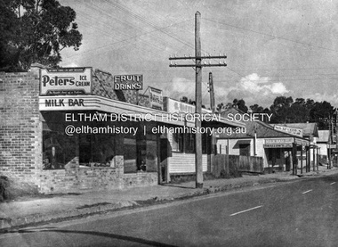 Photograph - Digital Copy, Hughes Fruit shop and Milk Bar, Main Road, Eltham, c.1949