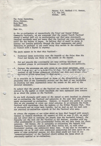 Document - Letter, B.W. Maddock et al, Messrs. B.W. Maddock & M. Harrop to Eltham Shire Secretary, 1979