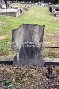 Negative - Photograph, Russell Yeoman, Grave of Edmund John Schlötel and Elizabeth Schlötel, Eltham Cemetery, Mount Pleasant Road, Eltham, Victoria, c.Sep. 2000