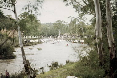 Slide, Russell Yeoman, Kayakers on the Yarra River, near Fitzsimons Lane Bridge, c.1970