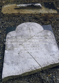 Photograph, Harry Gilham, Grave of Peter Lawlor and children, Eltham Cemetery, Victoria, 2016