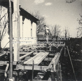 Photograph - Black and White Print, Widening of the verandah of 'Rosebank,' now Living and Learning Centre, Main Road, Eltham, c.1965