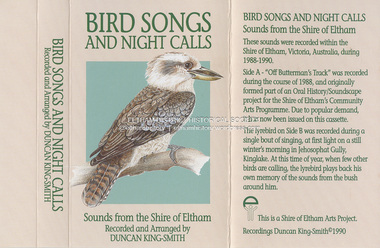 Audio - Audio Compact Cassette Tape, Shire of Eltham, Audio Recording; Bird Songs and Night Calls; Sounds from the Shire of Eltham, 1988-1990