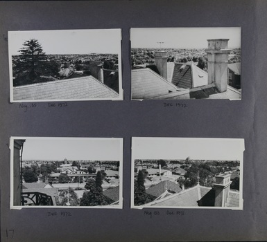 4 photos on page - different views across rooftops to surrounding areas of houses